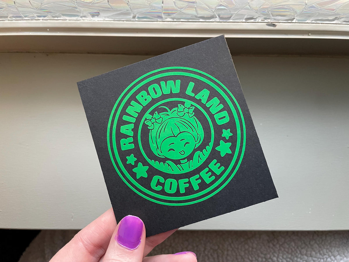 Patty O'Green Vinyl Decal: Rainbow Brite Coffee Label