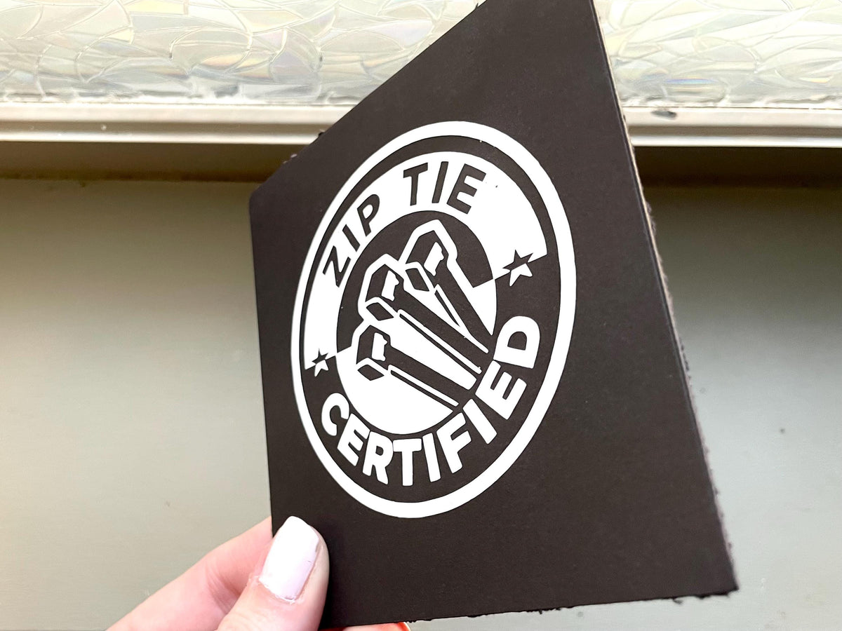 Zip Tie Certified Vinyl Decal: Mechanic Humor Car Sticker Save The Manuals Euro Domestic VW AUDI BMW Ford Mercedes window decals
