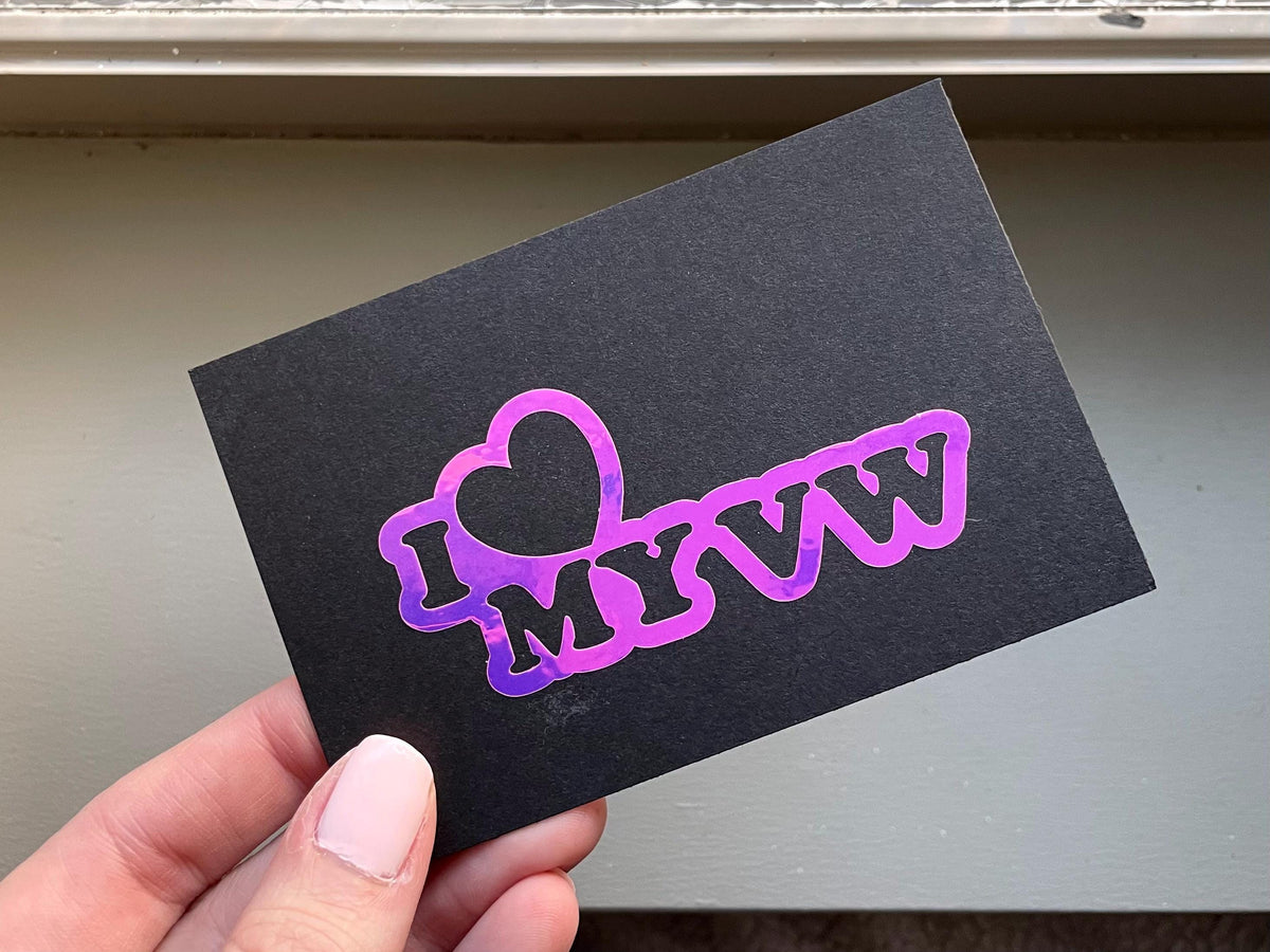 I <3 My VW vinyl decal sticker -  Mechanic Humor Car Enthusiast Sticker VW Audi BMW Porsche Maserati Mercedes Euro