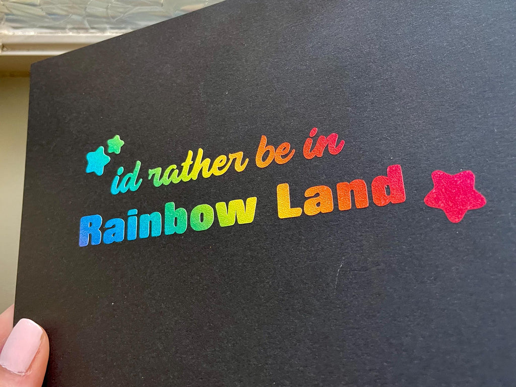 Autocollant en vinyle Rainbow Brite : Je préfère être dans Rainbow Land, autocollant pailleté