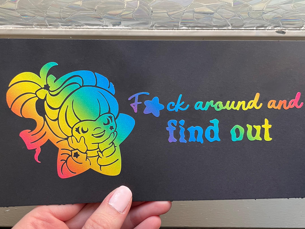 Autocollant en vinyle Rainbow Brite : Humour sarcastique de voiture FAFO