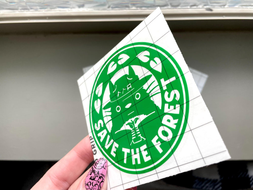 Save the Forest My Neighbor Totoro Vinyl Decal - cute Smokey The Bear decal - save our parks and forests
