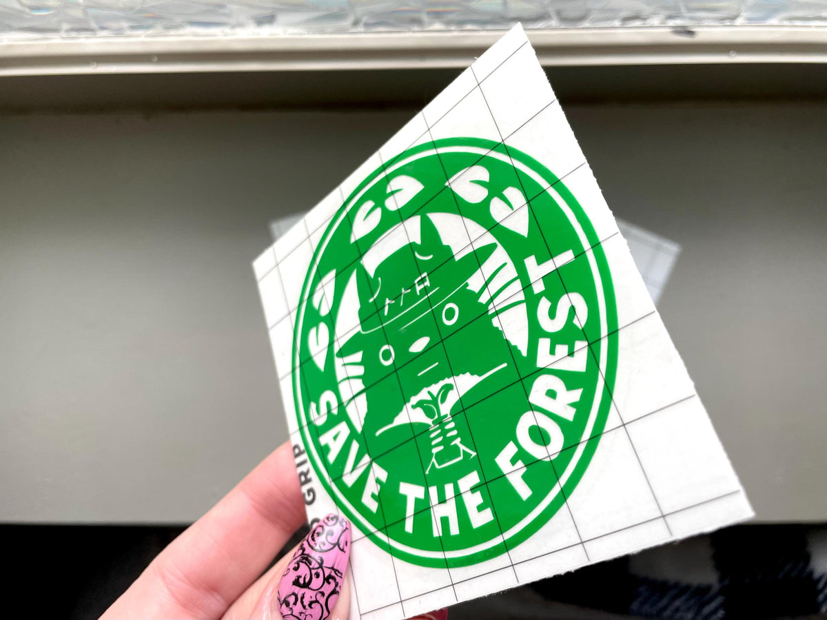 Save the Forest My Neighbor Totoro Vinyl Decal - cute Smokey The Bear decal - save our parks and forests