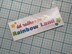 Autocollant en vinyle Rainbow Brite : Je préfère être dans Rainbow Land, autocollant pailleté