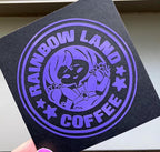 Autocollant en vinyle Indigo Rainbow Brite : Étiquette de café Rainbow Land