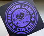 Autocollant en vinyle Indigo Rainbow Brite : Étiquette de café Rainbow Land
