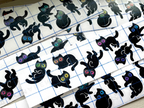Autocollant de chat noir Cosmic Void pour ordinateur portable, carnet, planificateur, papeterie, fenêtres de voiture