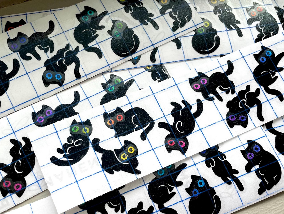 Cosmic Void Black Cat Sticker Laptop notebook planner stationary car windows