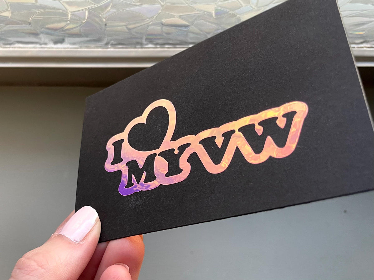 I <3 My VW vinyl decal sticker -  Mechanic Humor Car Enthusiast Sticker VW Audi BMW Porsche Maserati Mercedes Euro