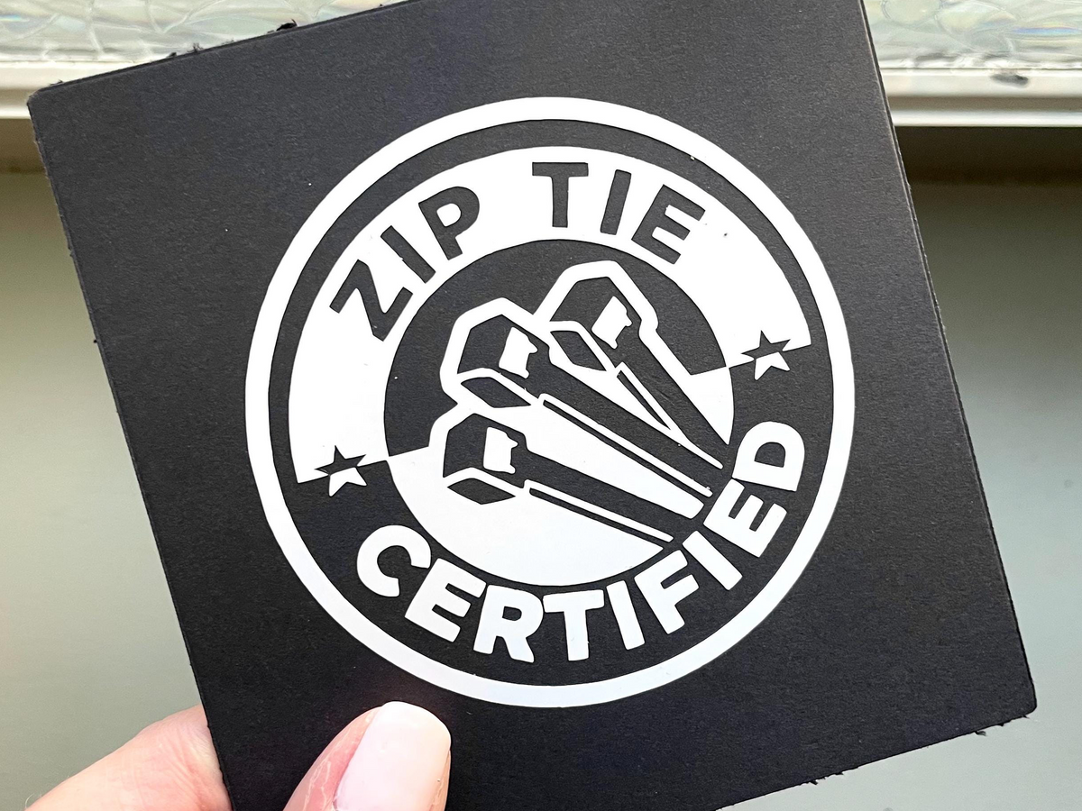 Zip Tie Certified Vinyl Decal: Mechanic Humor Car Sticker Save The Manuals Euro Domestic VW AUDI BMW Ford Mercedes window decals