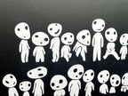 Kodama Princess Mononoke forest spirit decals, they glow in the dark! Cute for water bottles, notebooks, window stickers and more