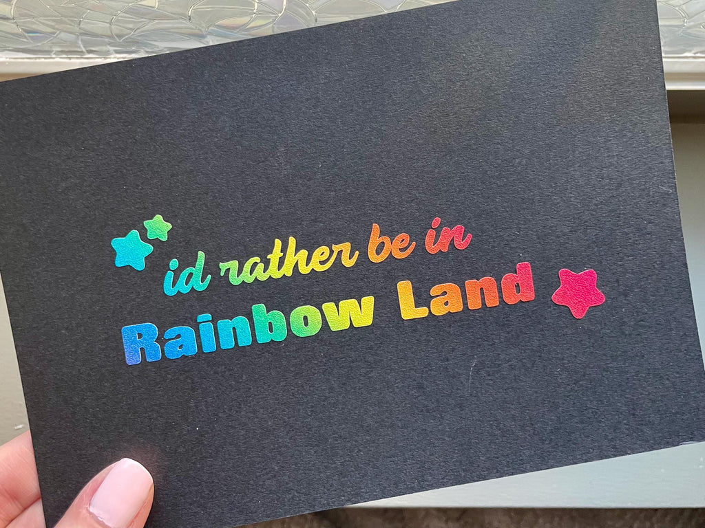 Autocollant en vinyle Rainbow Brite : Je préfère être dans Rainbow Land, autocollant pailleté