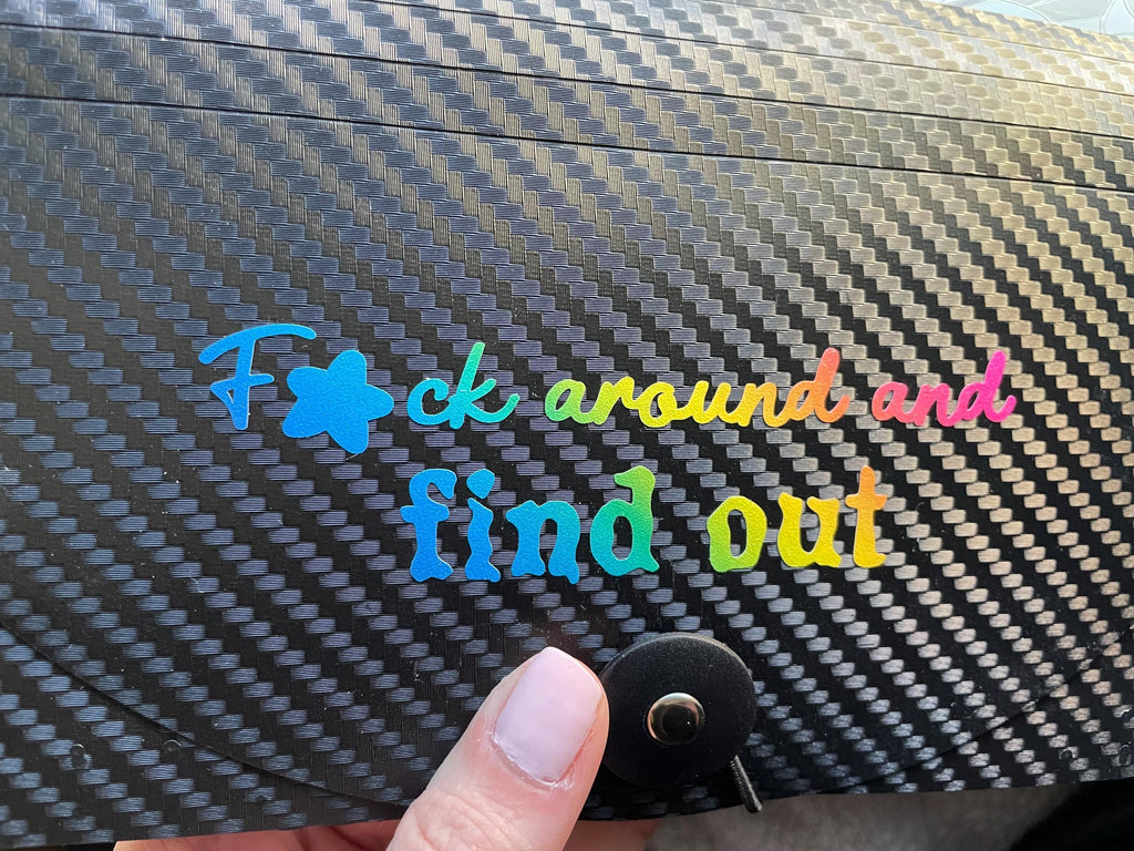 Autocollant en vinyle arc-en-ciel : Humour sarcastique de voiture, bouteille d'eau FAFO, ordinateur portable, scrapbooking