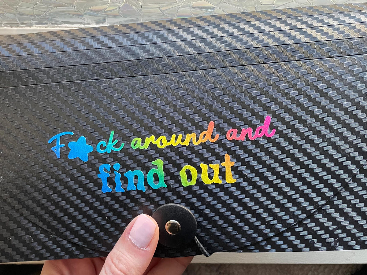 Autocollant en vinyle arc-en-ciel : Humour sarcastique de voiture, bouteille d'eau FAFO, ordinateur portable, scrapbooking